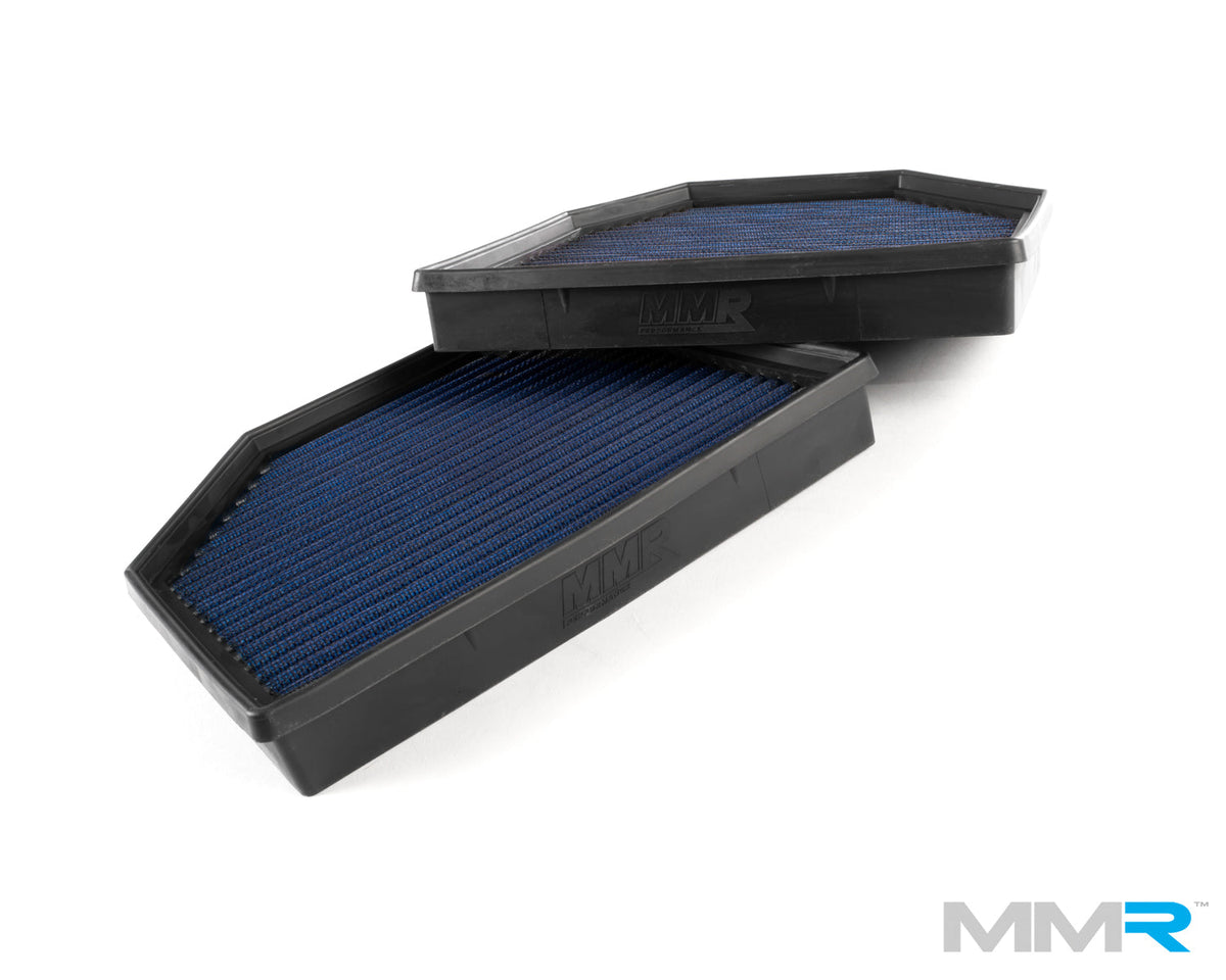 BMW S55 S63 air filters - MMR cotton panel filters (pair) for F87 M2 Comp, F80 M3, F82/F83 M4, F10 M5, F12/F13 M6