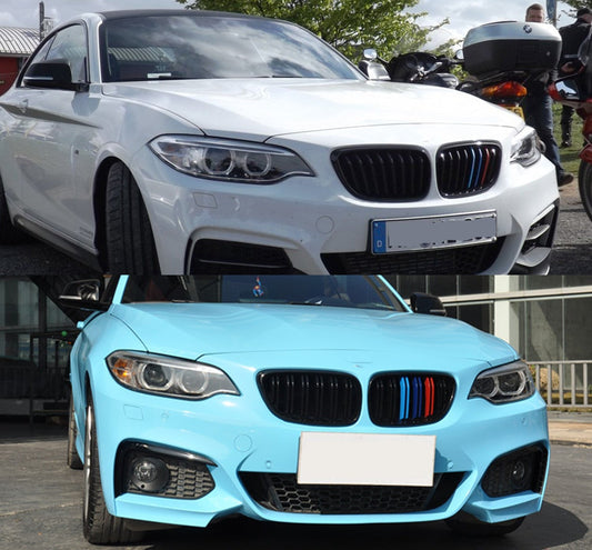BMW F22 F23 F87 M2 Front Kidney Grilles - Gloss Black or Carbon Fibre ABS Pair