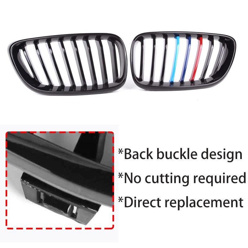 BMW F22 F23 F87 M2 Front Kidney Grilles - Gloss Black or Carbon Fibre ABS Pair