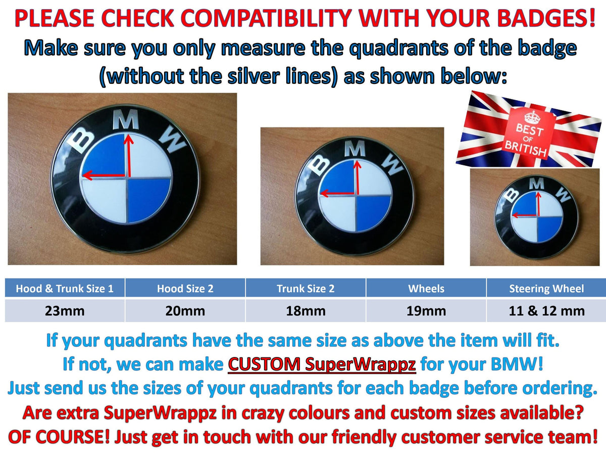 BMW Badge Emblem Overlay Kit - Black Carbon & Dark Grey Vinyl Wrap