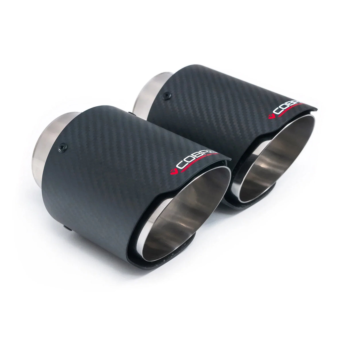Cobra Sport 4in Slash Cut Carbon Fibre Exhaust Tips for VW MK7 GTD EA888 - Part No CS-TIP-4SLASH