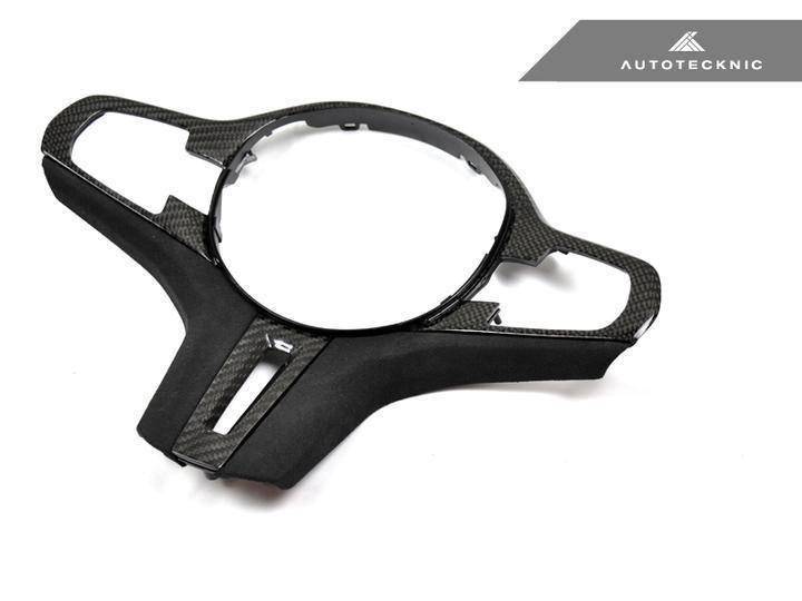 F97 F98 X3M X4M Carbon Fibre & Alcantara Steering Wheel Trim Insert - Autotecknic 2x2 3K