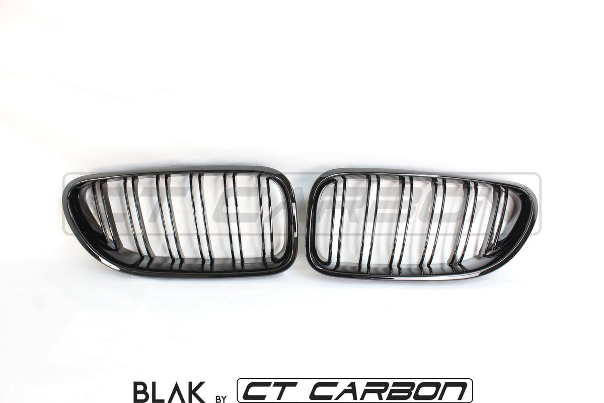 F06 F12 F13 BMW 6 Series Double Slat Black Grille BLAK by CT Carbon