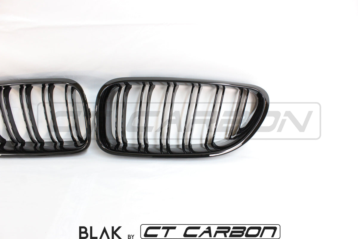 F06 F12 F13 BMW 6 Series Double Slat Black Grille BLAK by CT Carbon