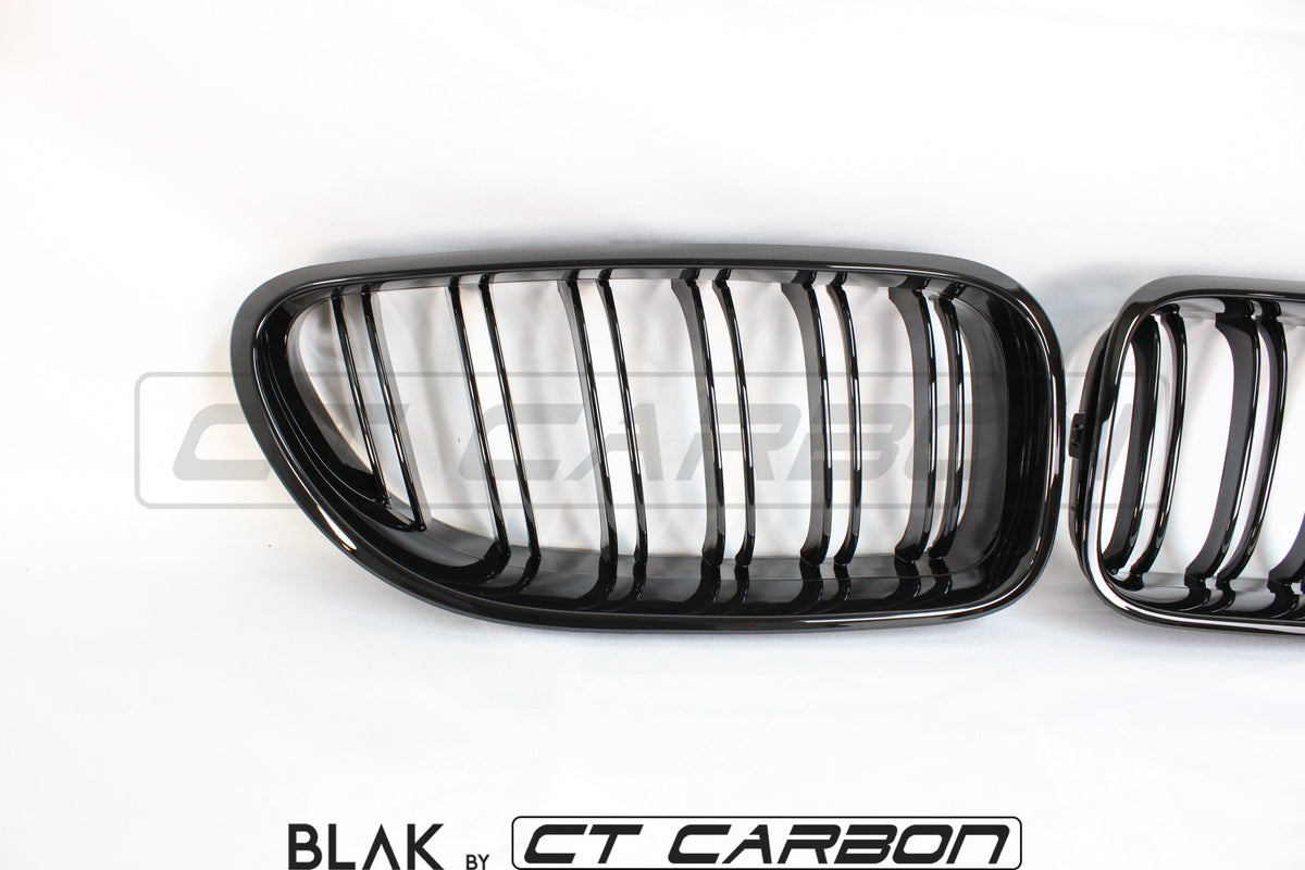 F06 F12 F13 BMW 6 Series Double Slat Black Grille BLAK by CT Carbon