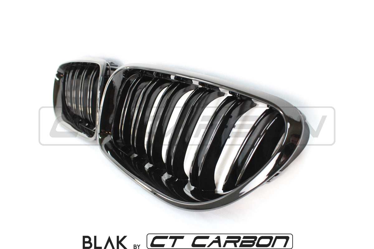 F06 F12 F13 BMW 6 Series Double Slat Black Grille BLAK by CT Carbon
