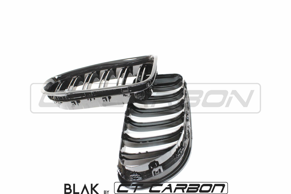 F06 F12 F13 BMW 6 Series Double Slat Black Grille BLAK by CT Carbon