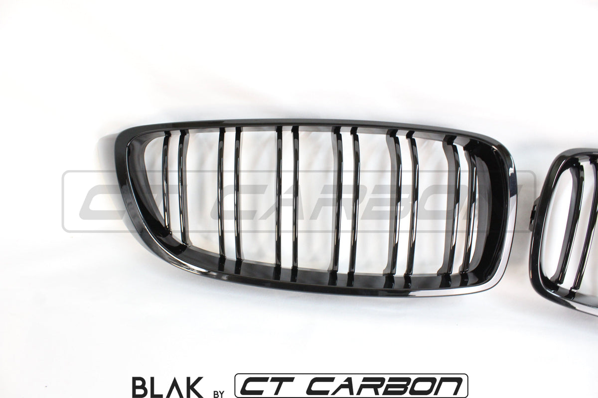 F82 F83 M4 & F32 F33 F36 4 Series Double Slat Black Grille BLAK by CT Carbon
