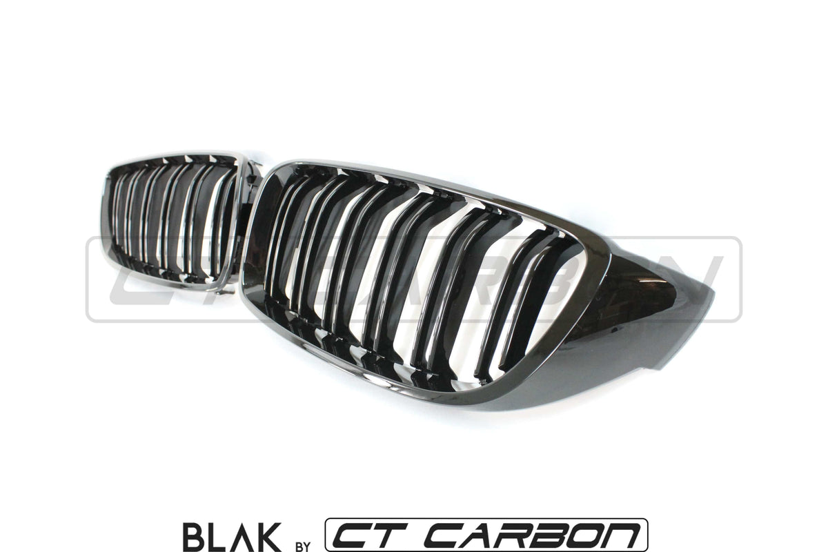 F82 F83 M4 & F32 F33 F36 4 Series Double Slat Black Grille BLAK by CT Carbon