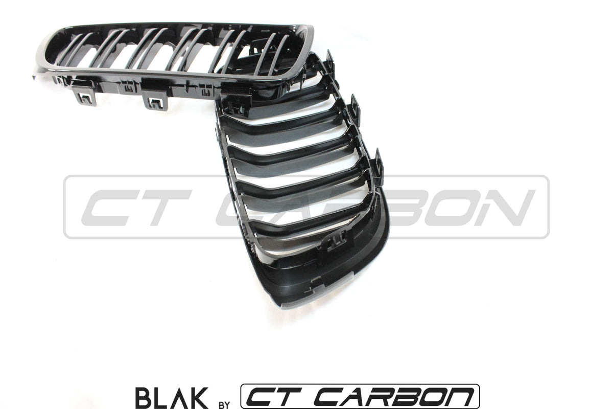 F82 F83 M4 & F32 F33 F36 4 Series Double Slat Black Grille BLAK by CT Carbon