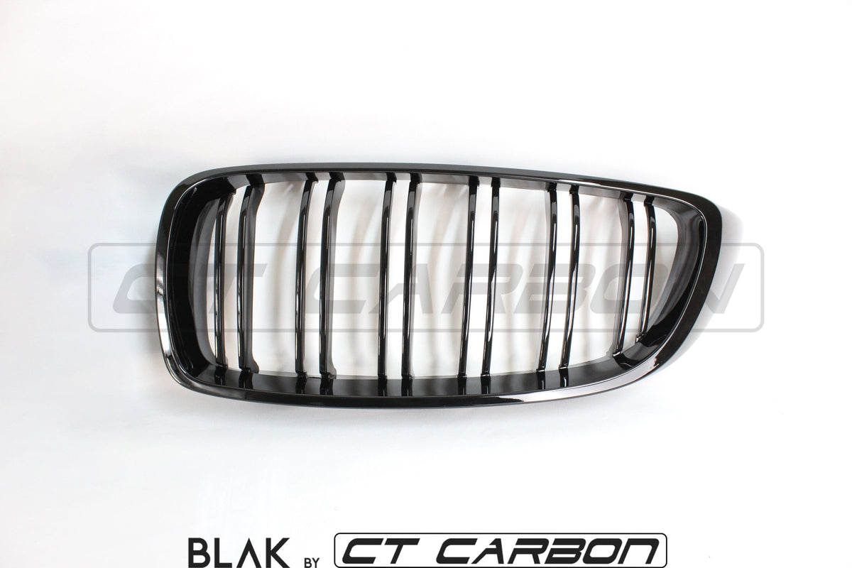 F82 F83 M4 & F32 F33 F36 4 Series Double Slat Black Grille BLAK by CT Carbon