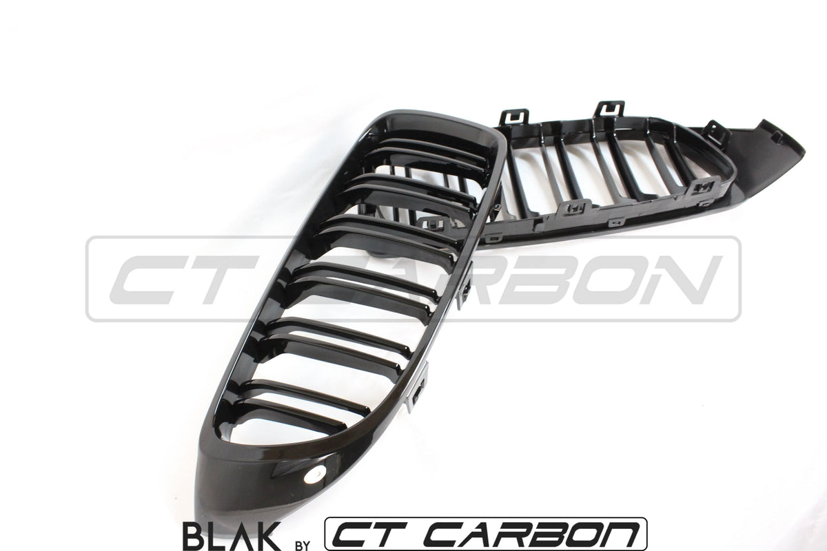 F82 F83 M4 & F32 F33 F36 4 Series Double Slat Black Grille BLAK by CT Carbon