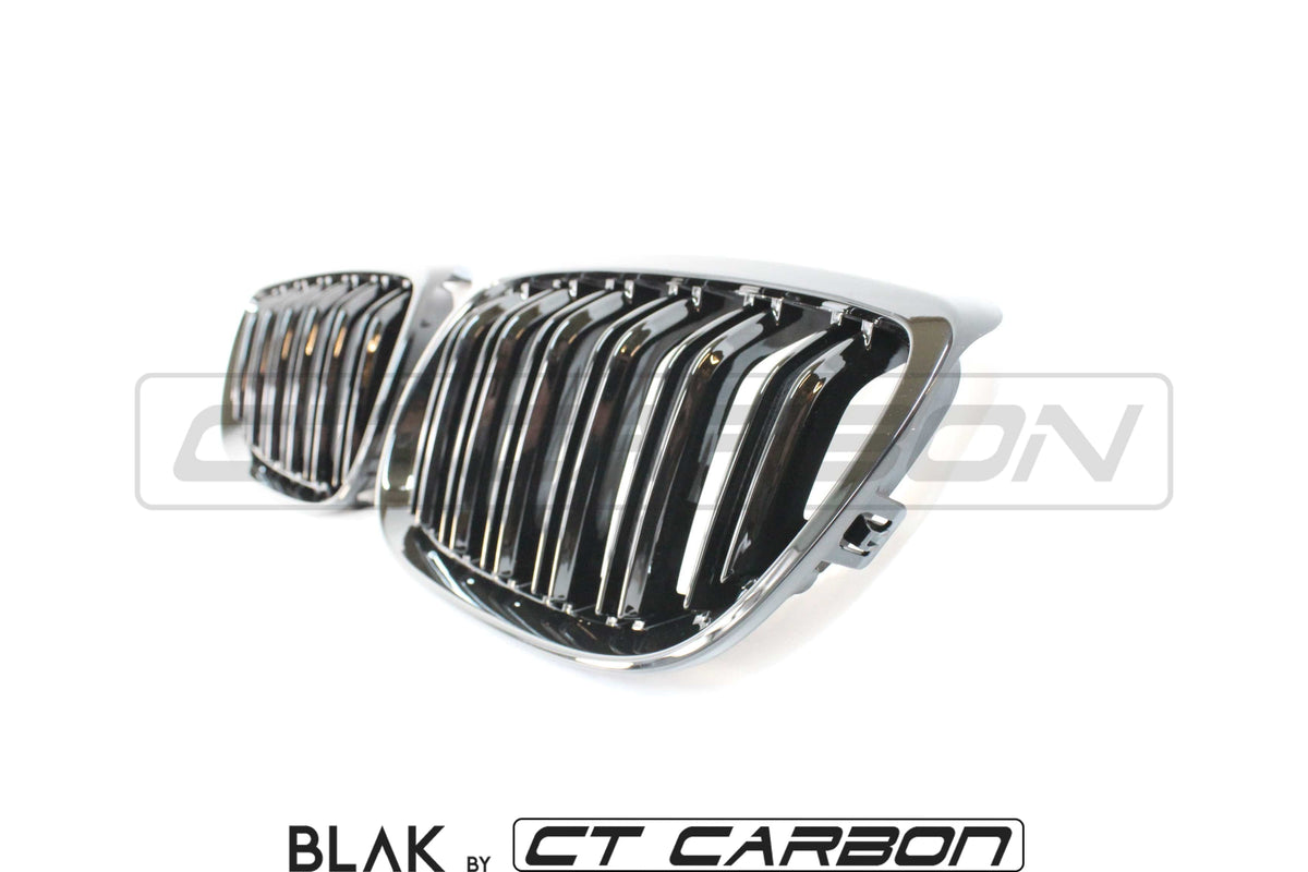 E92 E93 M3 3 Series Double Slat Black Grilles - BLAK by CT Carbon