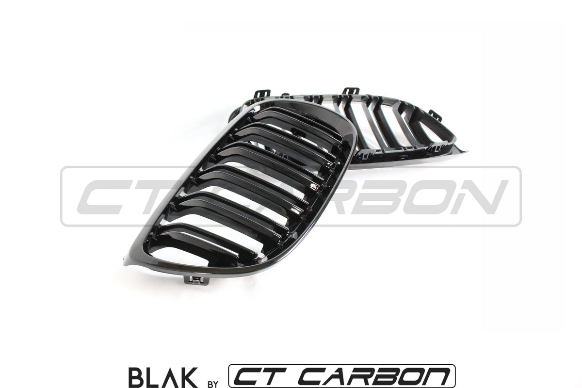 E92 E93 M3 3 Series Double Slat Black Grilles - BLAK by CT Carbon