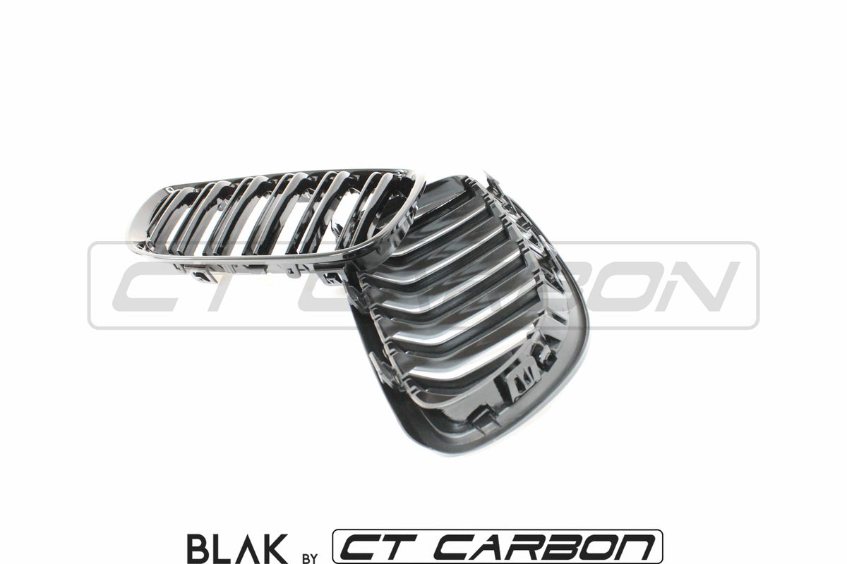 E92 E93 M3 3 Series Double Slat Black Grilles - BLAK by CT Carbon