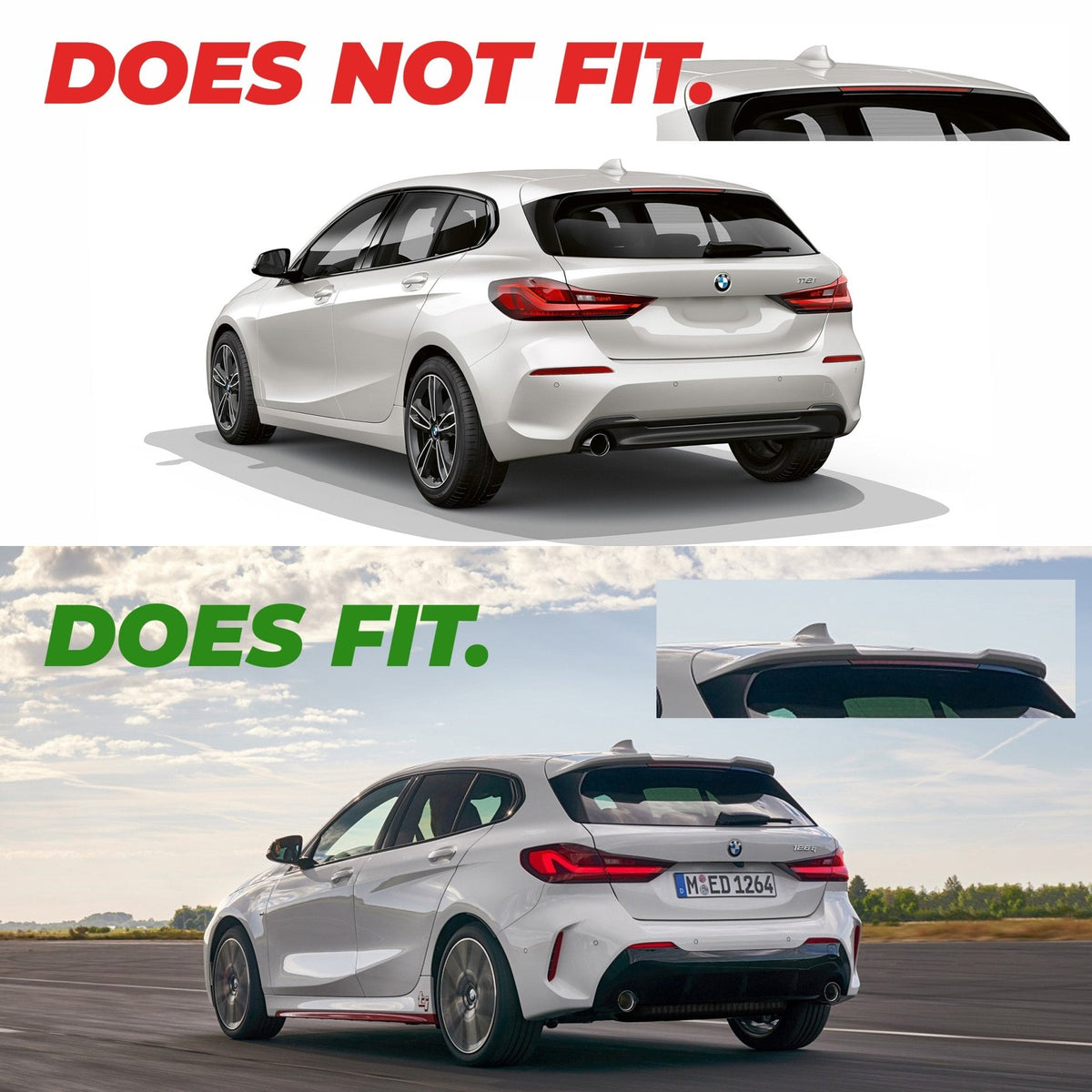 F40 F70 BMW 1 Series Rear Wing Spoiler - Pre-Preg Carbon Fibre, CT-1WING-F40