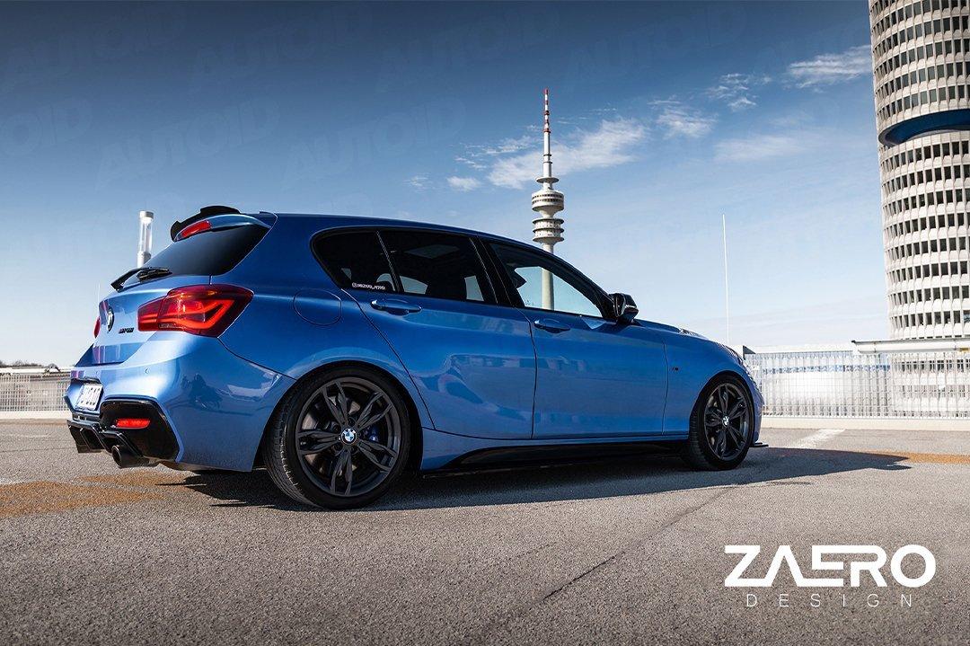 BMW F20 F21 F22 F23 Side Skirt Extensions - ZAERO EVO-1 Gloss Black ABS