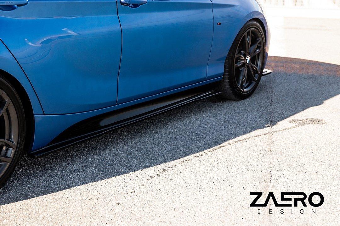 BMW F20 F21 F22 F23 Side Skirt Extensions - ZAERO EVO-1 Gloss Black ABS