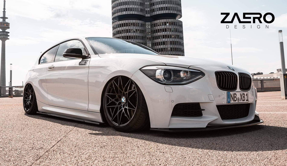 BMW F20 F21 F22 F23 Side Skirt Extensions - ZAERO EVO-1 Gloss Black ABS