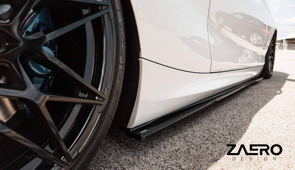 BMW F20 F21 F22 F23 Side Skirt Extensions - ZAERO EVO-1 Gloss Black ABS