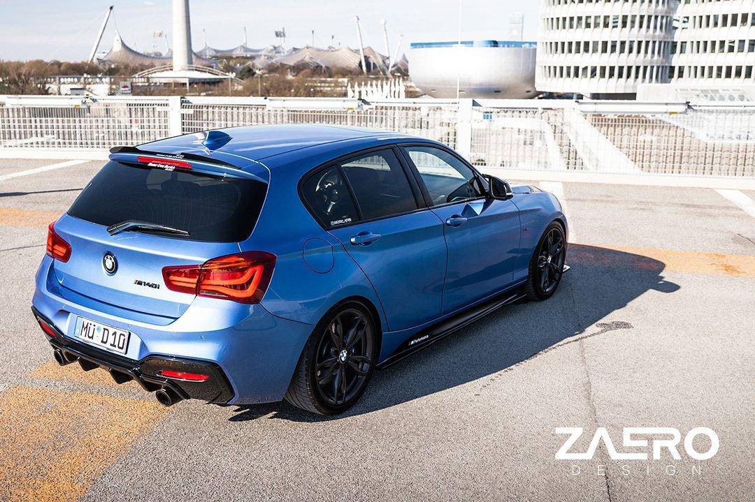 BMW F20 F21 F22 F23 Side Skirt Extensions - ZAERO EVO-1 Gloss Black ABS