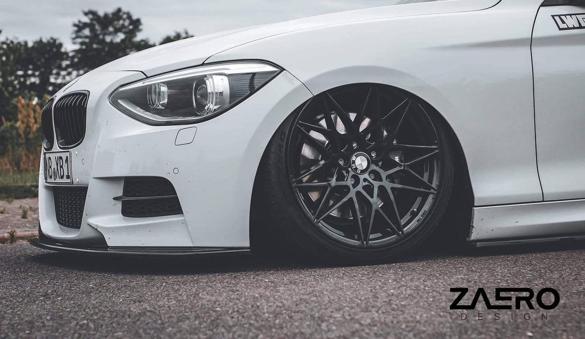F20 F21 Pre-LCI ZAERO EVO-1 Gloss Black Body Kit 4-Piece (Front Lip, Side Skirts, Rear Diffuser, Spoiler) - Part No. ZE-F20-GB