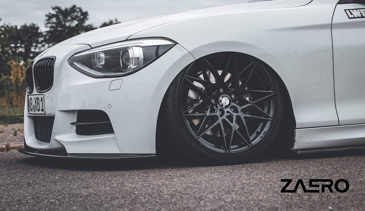 F20 F21 Pre-LCI ZAERO EVO-1 Gloss Black Body Kit 4-Piece (Front Lip, Side Skirts, Rear Diffuser, Spoiler) - Part No. ZE-F20-GB
