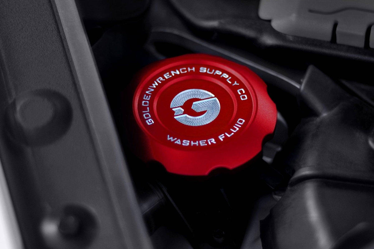 BMW F30 F80 F82 F87 Washer Fluid Cap - Goldenwrench BLACKLINE Red Anodised Billet Aluminium