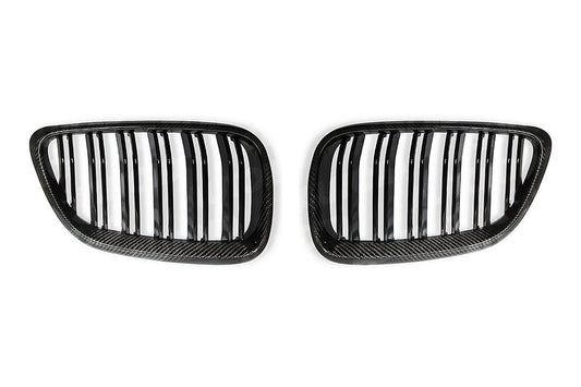 F22 F23 F87 BMW Double Slat Carbon Fibre Kidney Grilles AU-BF22FGDSCFA