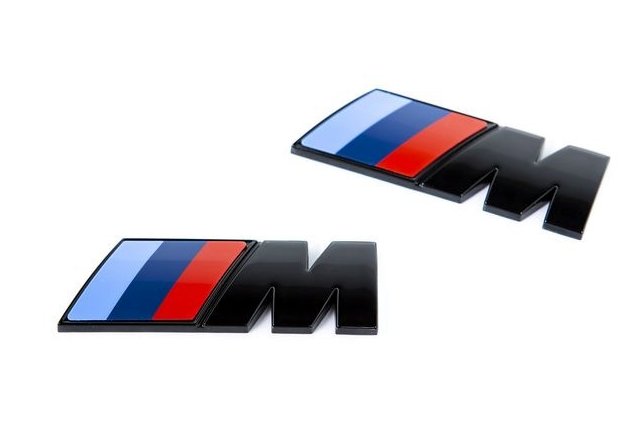 BMW F20 F30 F32 G20 G22 Gloss Black Fender Badges Pair - Jet Black 668