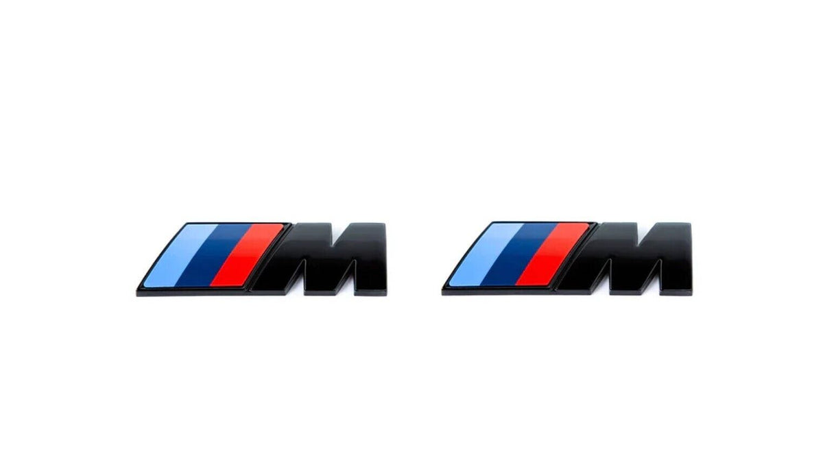 BMW F20 F30 F32 G20 G22 Gloss Black Fender Badges Pair - Jet Black 668
