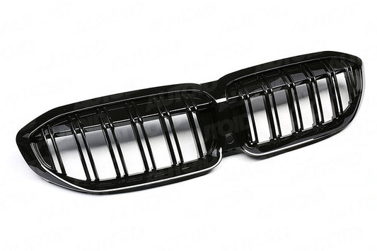 BMW G20 G21 Gloss Black Double Slat Kidney Grille AU-BG20FGDSGB
