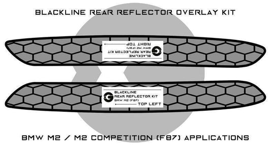 F87 M2 Rear Reflector Overlay Tint Kit - Smoked Honeycomb - Goldenwrench BLACKLINE (2016-2021)