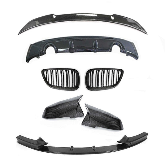 F22 BMW 2 Series Carbon Fibre Body Kit - Front Splitter Rear Diffuser Spoiler Grilles Mirror Covers