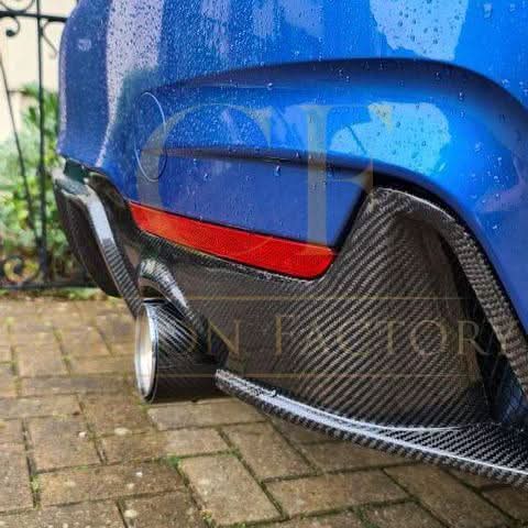 BMW F32 F33 F36 4 Series carbon fibre rear diffuser, dual exhaust cutout