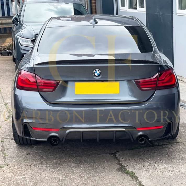 BMW F32 F33 F36 4 Series carbon fibre rear diffuser, dual exhaust cutout