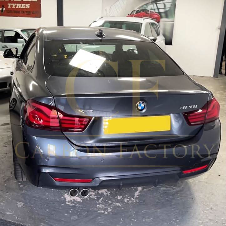 BMW F32 F33 F36 4 Series carbon fibre rear diffuser, dual exhaust cutout