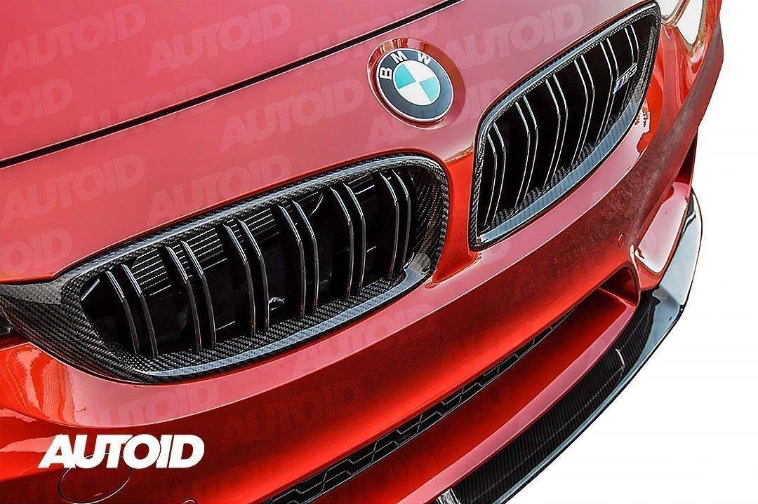 F32 F33 F80 F82 F83 BMW Carbon Fibre Double Slat Kidney Grilles, Part No AUTOID-F82-GRIL