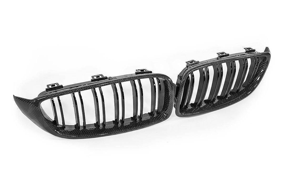 F32 F33 F80 F82 F83 BMW Carbon Fibre Double Slat Kidney Grilles, Part No AUTOID-F82-GRIL