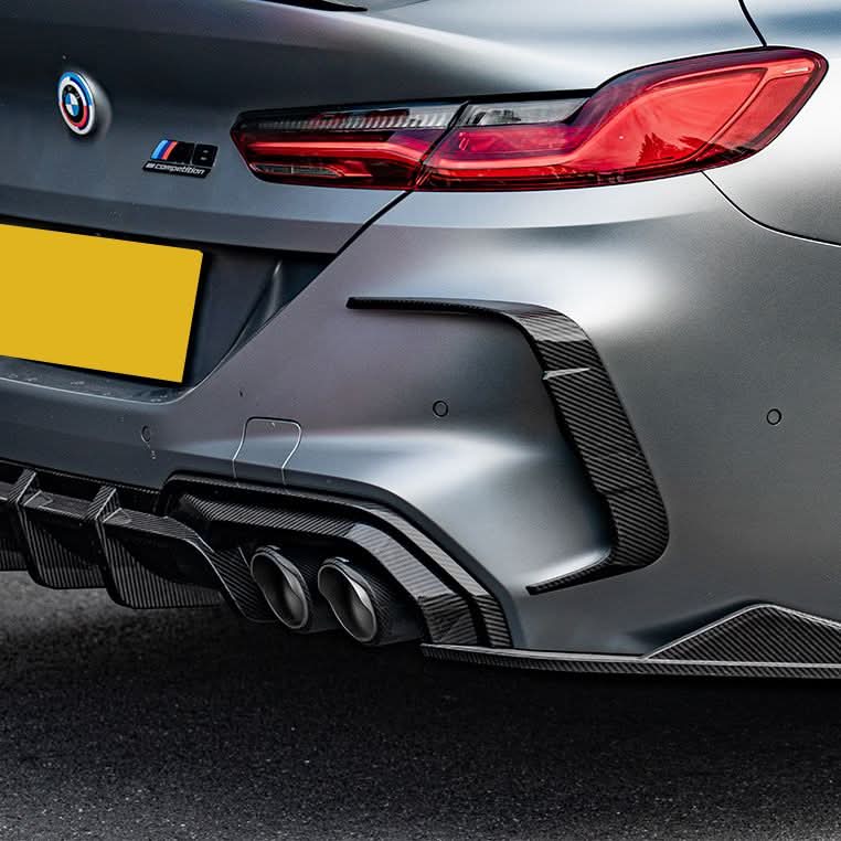 BMW F91 F92 M8 SQ Style Pre-Preg Carbon Fibre Rear Trims
