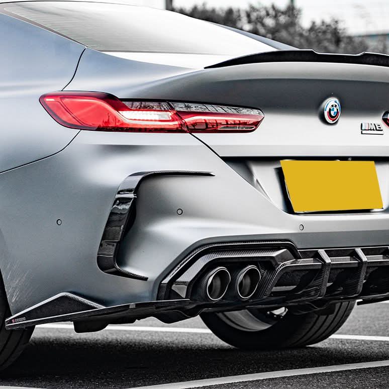 BMW F91 F92 M8 SQ Style Pre-Preg Carbon Fibre Rear Trims