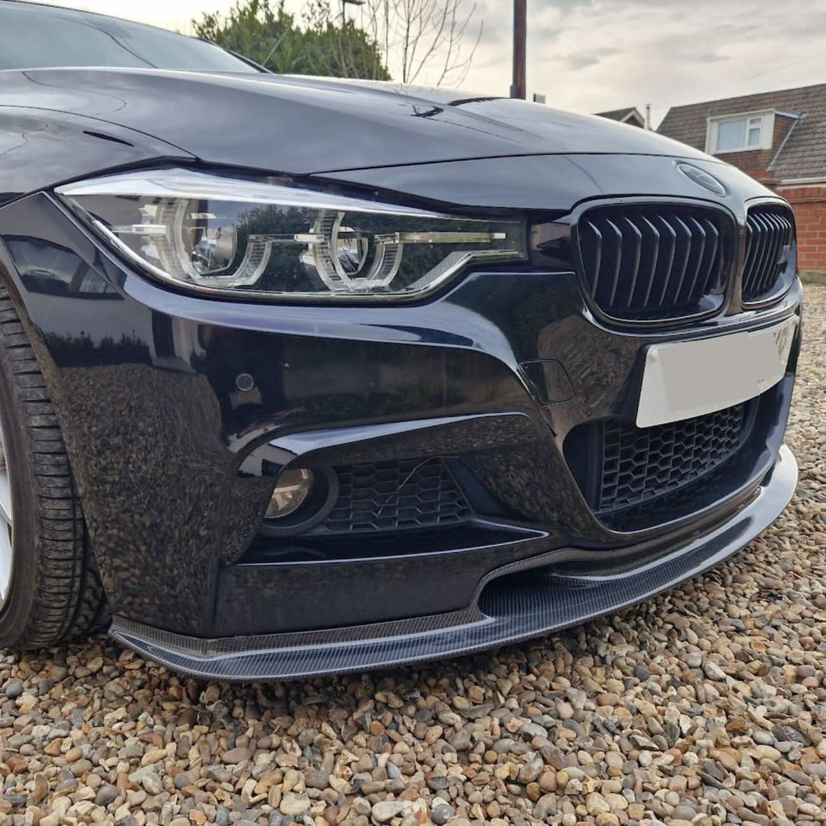 BMW F30 F31 3 Series M Sport 2012-2019 V Style Carbon Fibre Front Splitter