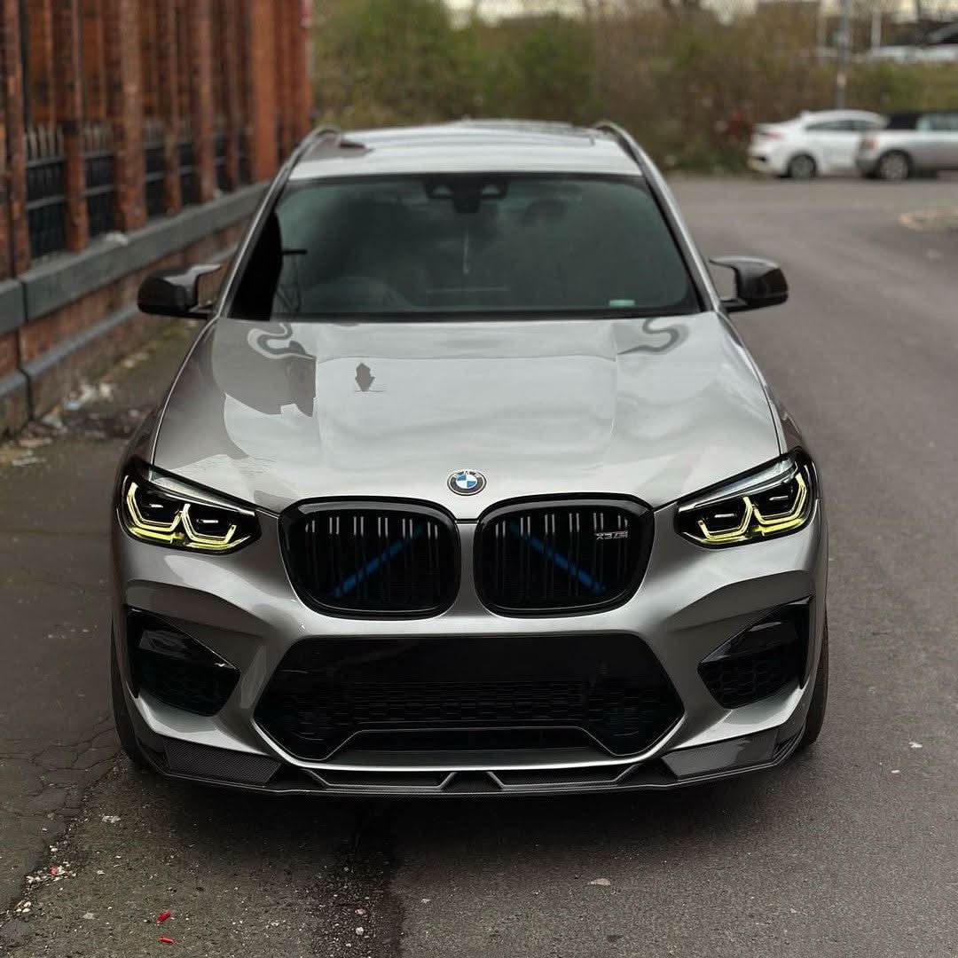 BMW F97 X3M F98 X4M 18-21 V style carbon fibre front splitter