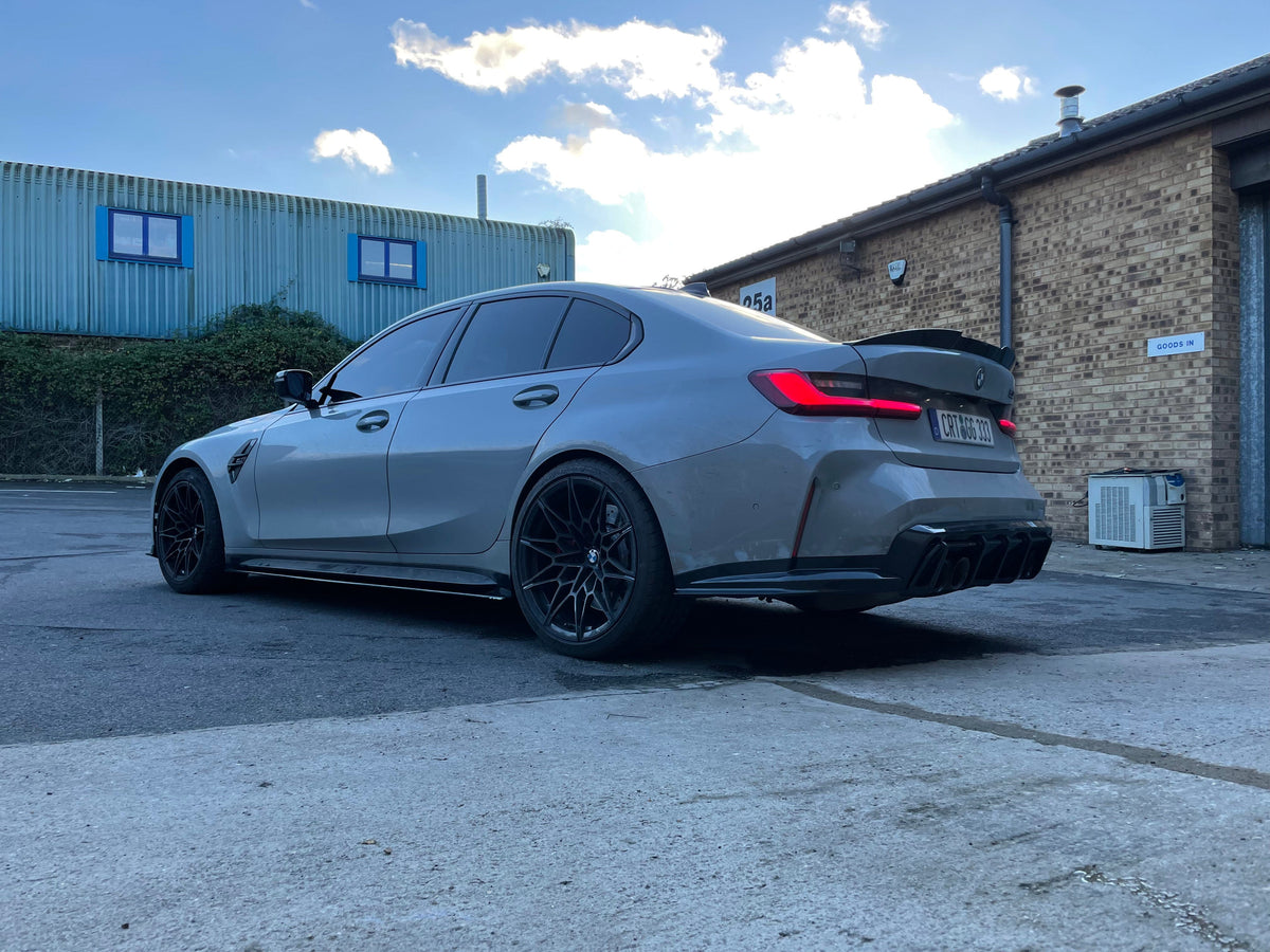 BMW G80 G81 M3 Carbon Fibre Side Skirt Extensions CT Design Part No. CT-G80-SKIRT-EXT