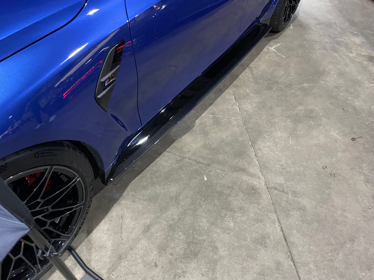 BMW G80 G81 M3 Carbon Fibre Side Skirt Extensions CT Design Part No. CT-G80-SKIRT-EXT