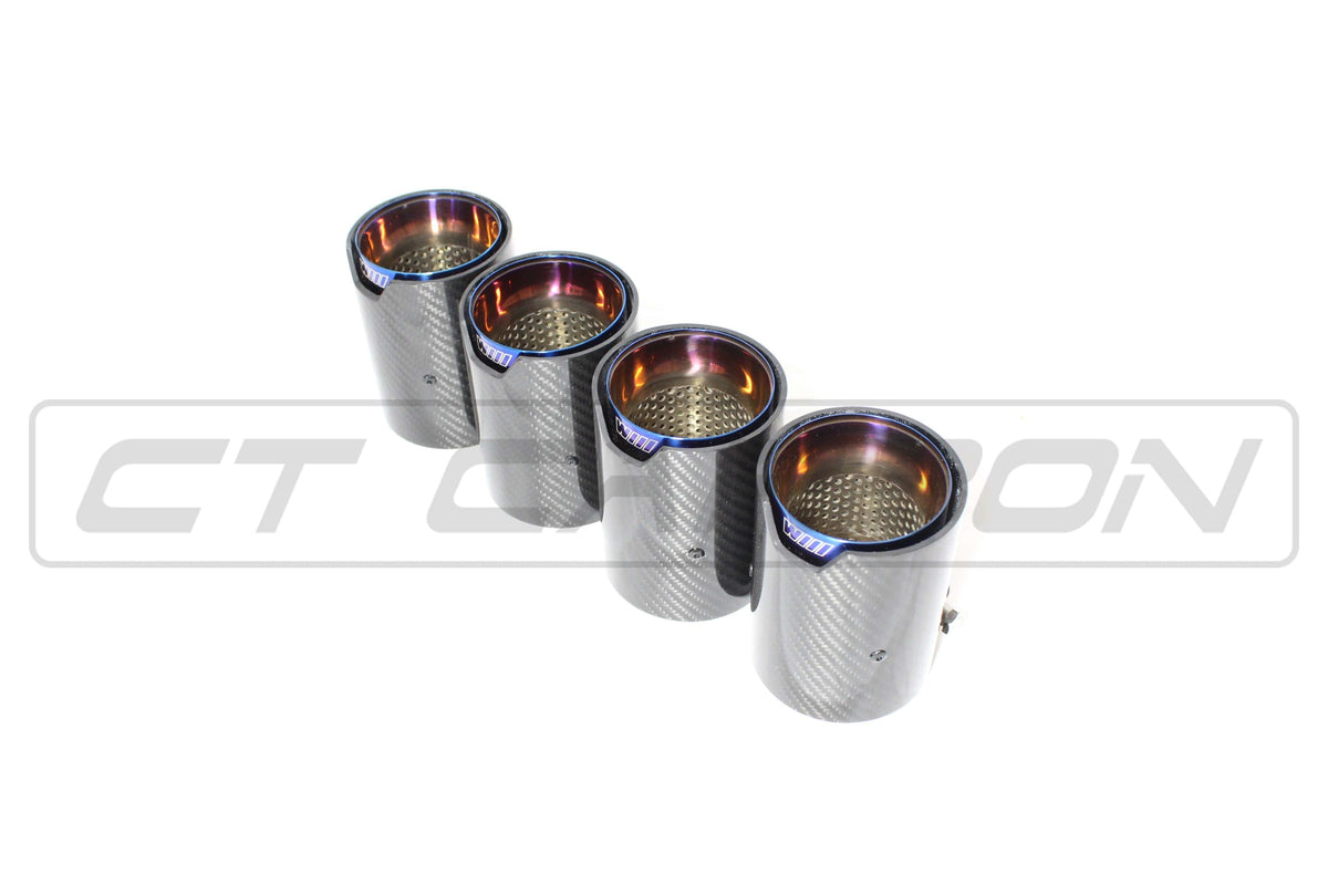 F80 F82 F83 F87 F10 BMW M2 M3 M4 M5 Carbon Burnt-End Exhaust Tips x4 - Cuz001