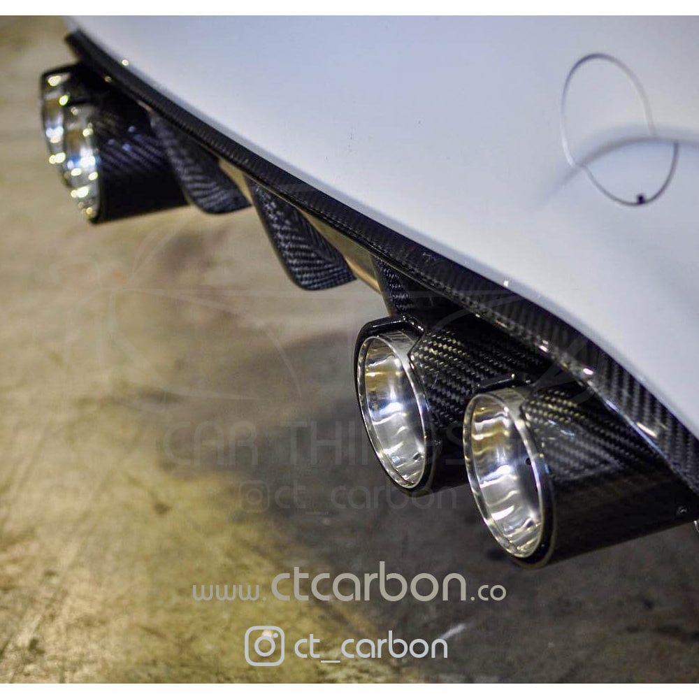 BMW F80 F82 F83 F87 F10 Carbon Fibre Exhaust Tips - Chrome x4