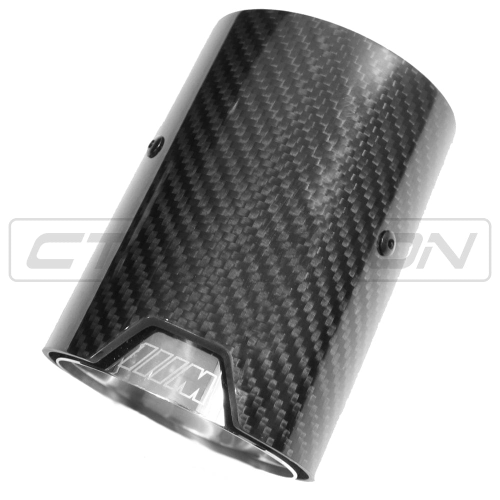 BMW F80 F82 F83 F87 F10 Carbon Fibre Exhaust Tips, Chrome x4