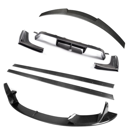 BMW F80 M3 carbon fibre body kit - MP front splitter, side skirts, V spoiler & diffuser