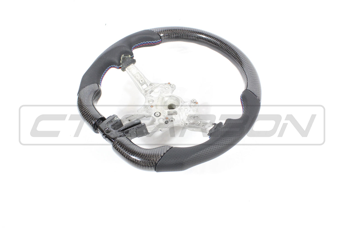 F80 F82 F87 BMW M3 M4 M2 Flat Bottom Steering Wheel CT Carbon Fibre, Part No CT-FB-BMW